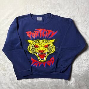 VTG 90's Graphic Sweatshirt Port City Tattoo Size M Streetwear Ed Hardy Style